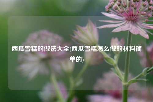 西瓜雪糕的做法大全(西瓜雪糕怎么做的材料简单的)