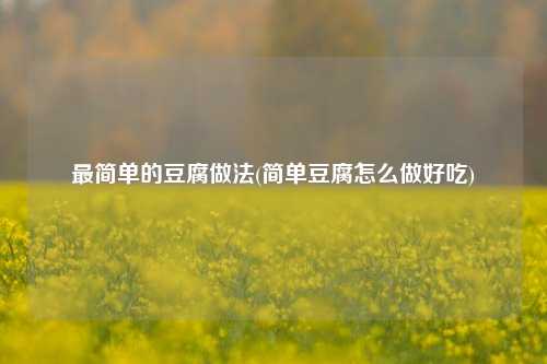 最简单的豆腐做法(简单豆腐怎么做好吃)